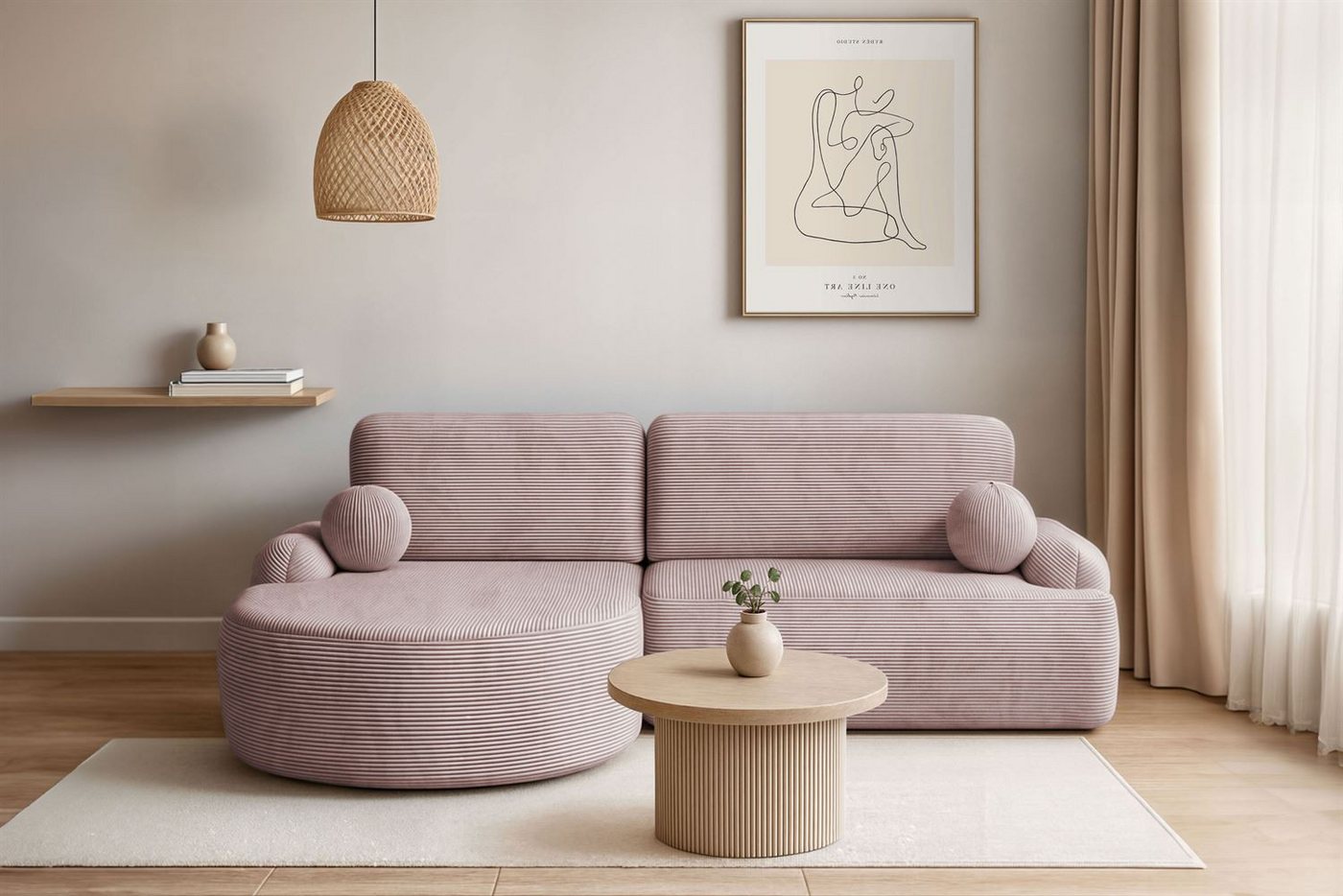 Lookway Ecksofa CLEO CORD Rundes Ecksofa mit Schlaffunktion und Bettkasten Lookway Ecksofa CLEO CORD Rundes Ecksofa mit Schlaffunktion und Bettkasten von Lookway