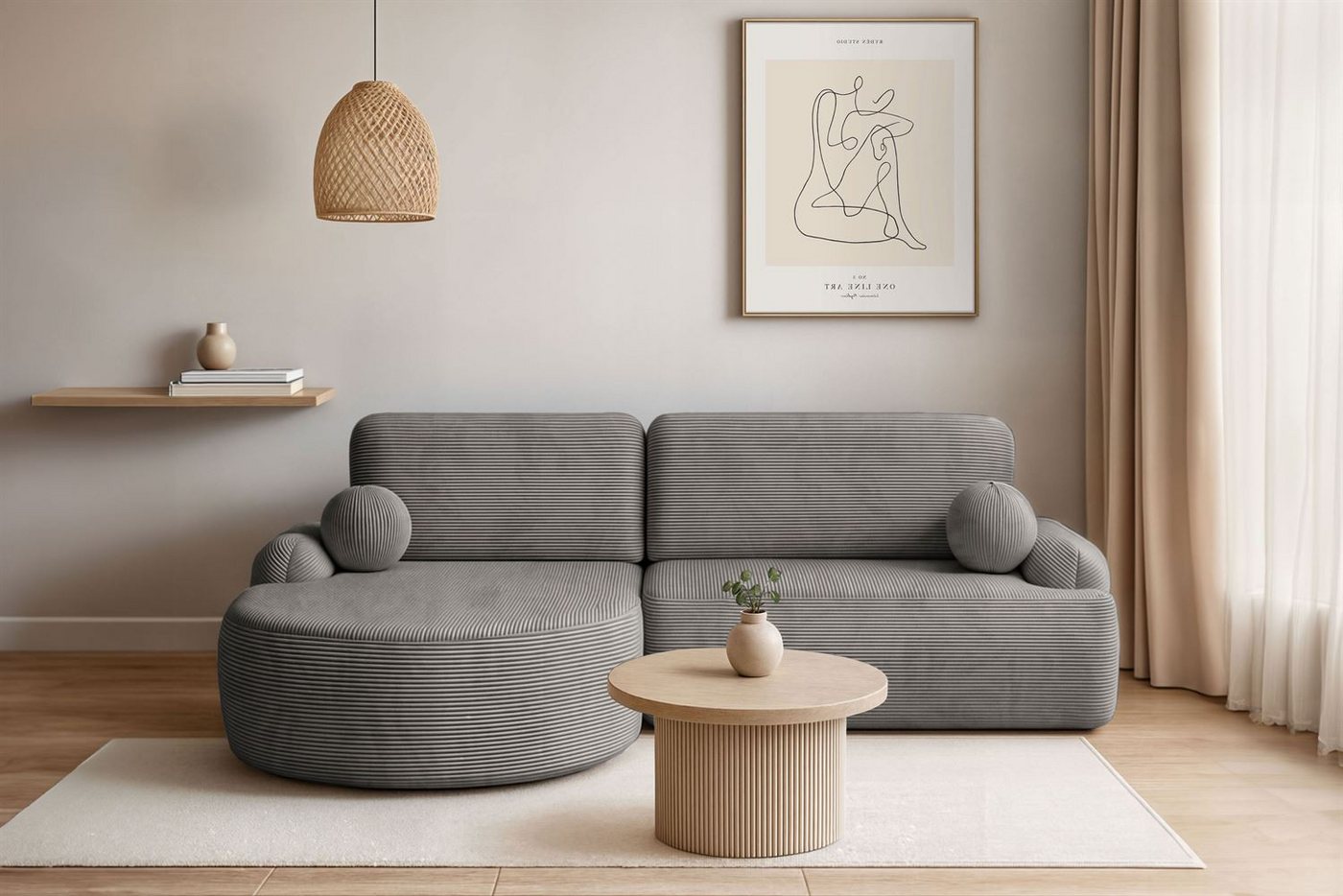 Lookway Ecksofa CLEO CORD Rundes Ecksofa mit Schlaffunktion und Bettkasten Lookway Ecksofa CLEO CORD Rundes Ecksofa mit Schlaffunktion und Bettkasten von Lookway