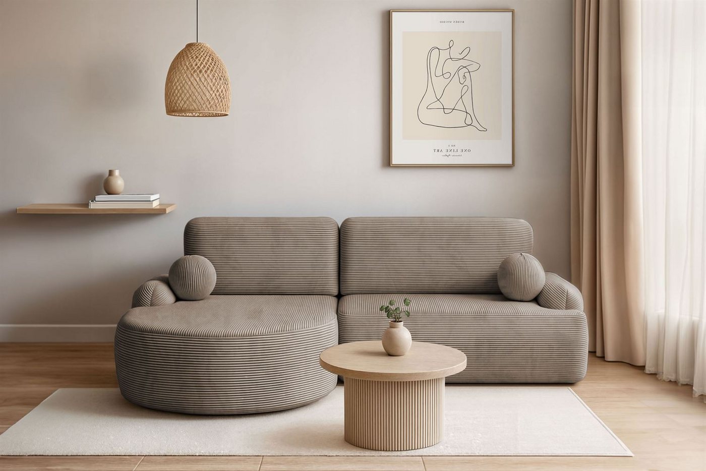 Lookway Ecksofa CLEO CORD Rundes Ecksofa mit Schlaffunktion und Bettkasten Lookway Ecksofa CLEO CORD Rundes Ecksofa mit Schlaffunktion und Bettkasten von Lookway