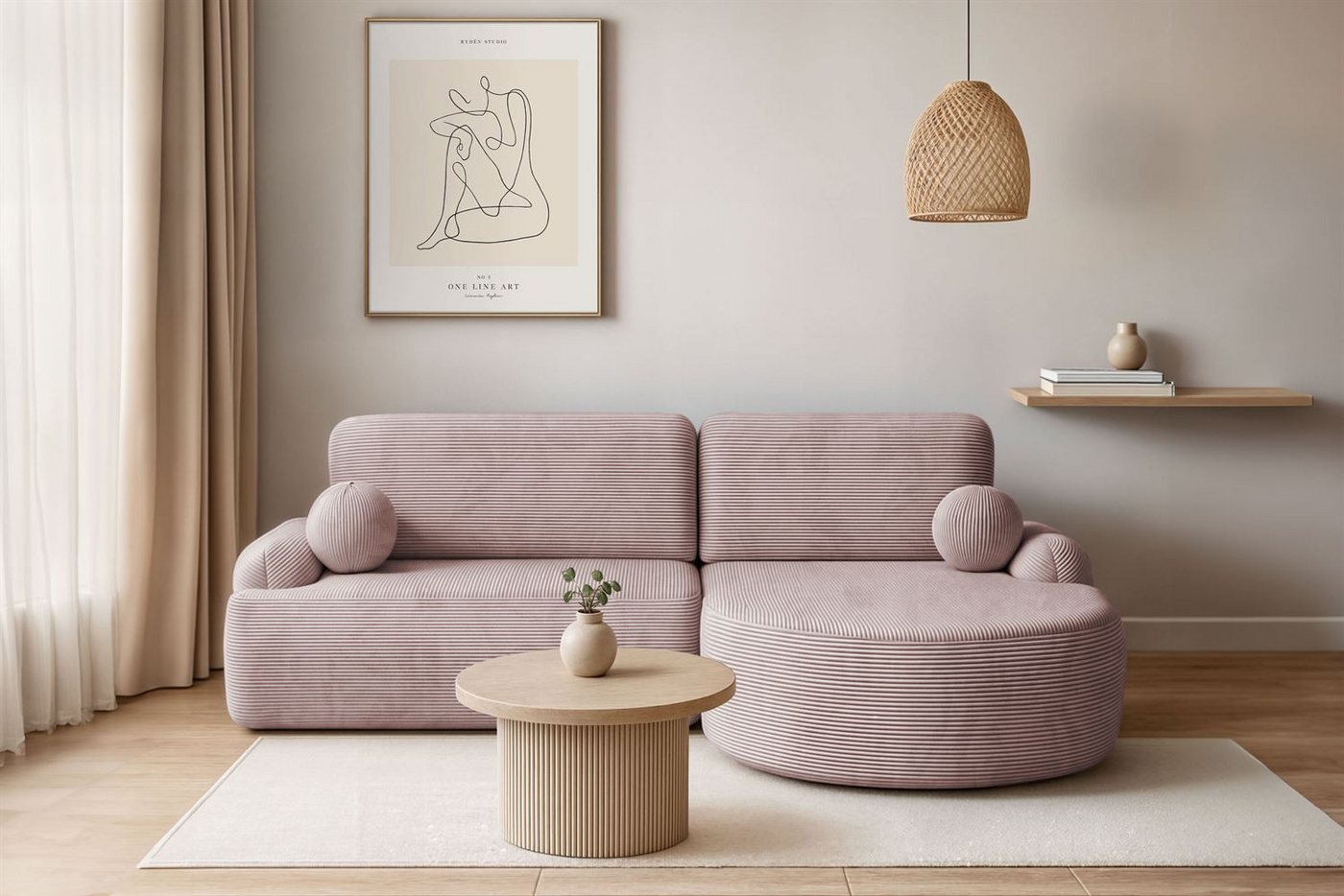 Lookway Ecksofa CLEO CORD Rundes Ecksofa mit Schlaffunktion und Bettkasten Lookway Ecksofa CLEO CORD Rundes Ecksofa mit Schlaffunktion und Bettkasten von Lookway