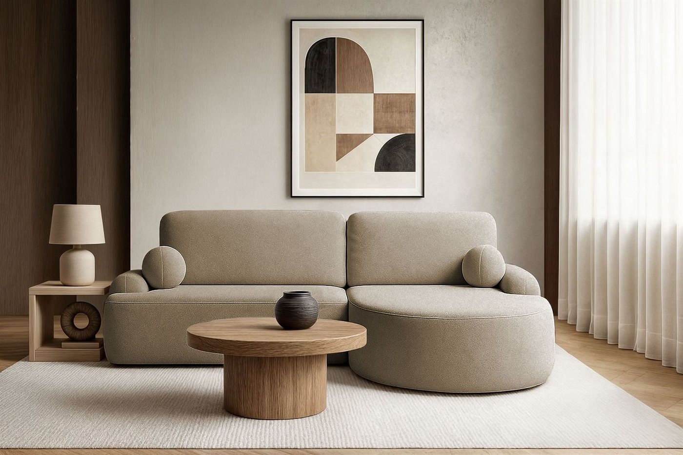 Lookway Ecksofa CLEO Rundes Ecksofa mit Schlaffunktion und Bettkasten, mit Bettfunktion und Bettkasten Lookway Ecksofa CLEO Rundes Ecksofa mit Schlaffunktion und Bettkasten, mit Bettfunktion und Bettkasten von Lookway