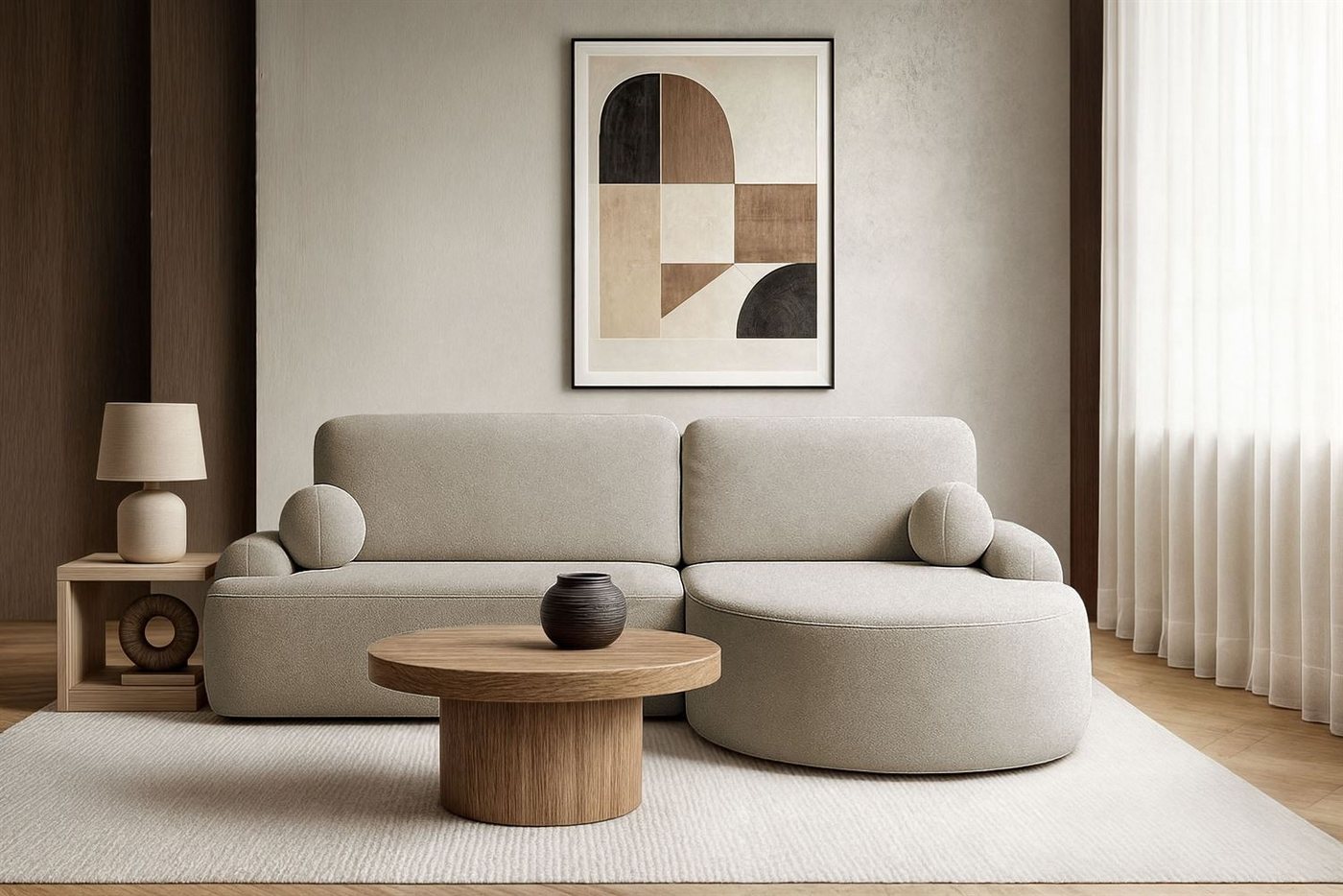 Lookway Ecksofa CLEO Rundes Ecksofa mit Schlaffunktion und Bettkasten, mit Bettfunktion und Bettkasten Lookway Ecksofa CLEO Rundes Ecksofa mit Schlaffunktion und Bettkasten, mit Bettfunktion und Bettkasten von Lookway