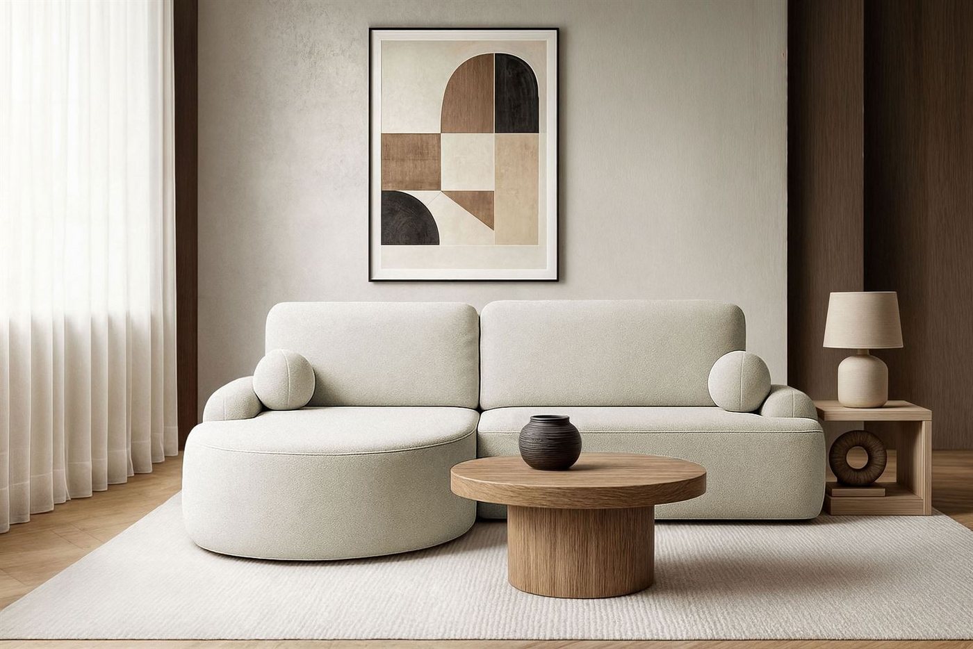 Lookway Ecksofa CLEO Rundes Ecksofa mit Schlaffunktion und Bettkasten, mit Bettfunktion und Bettkasten Lookway Ecksofa CLEO Rundes Ecksofa mit Schlaffunktion und Bettkasten, mit Bettfunktion und Bettkasten von Lookway