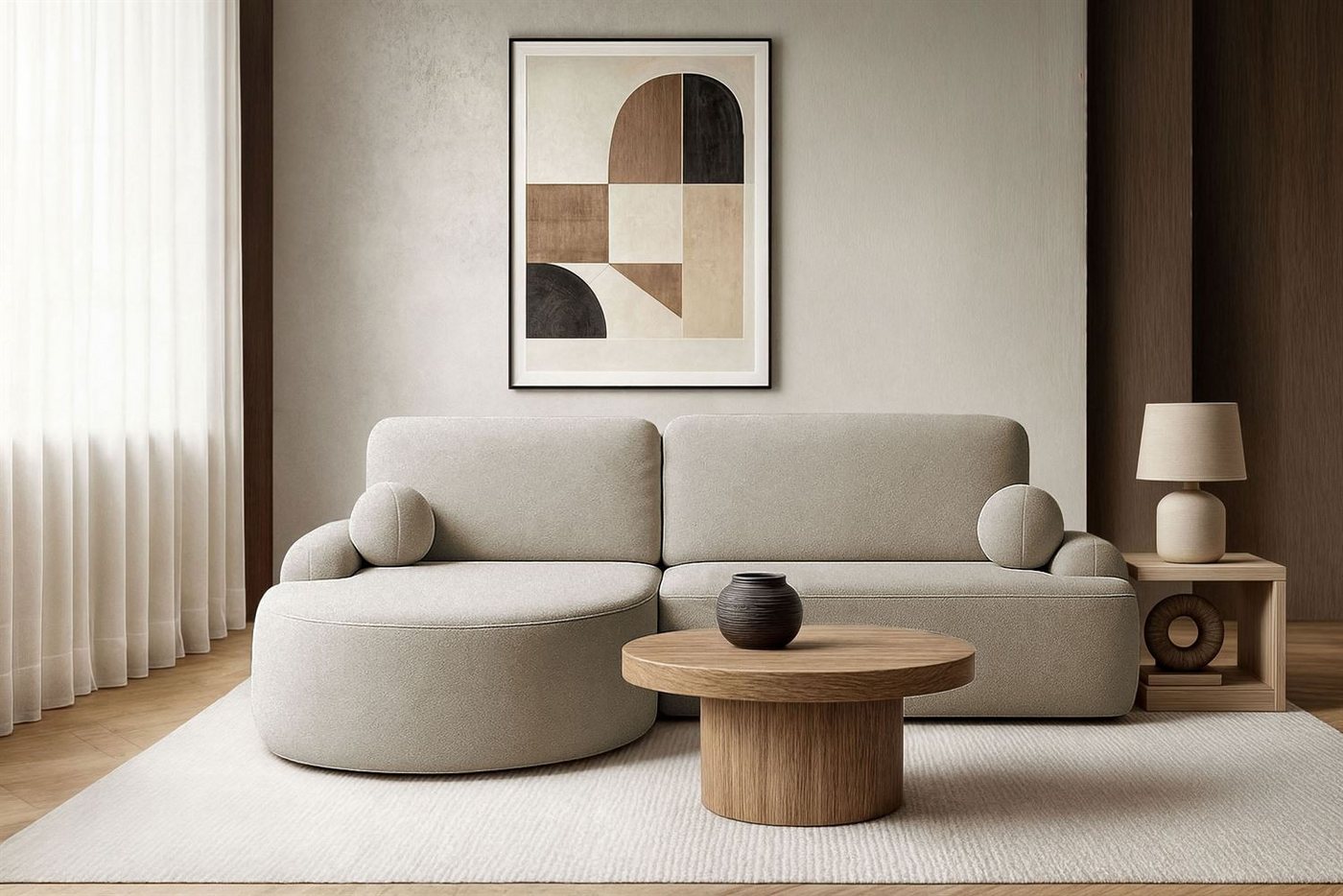 Lookway Ecksofa CLEO Rundes Ecksofa mit Schlaffunktion und Bettkasten, mit Bettfunktion und Bettkasten Lookway Ecksofa CLEO Rundes Ecksofa mit Schlaffunktion und Bettkasten, mit Bettfunktion und Bettkasten von Lookway