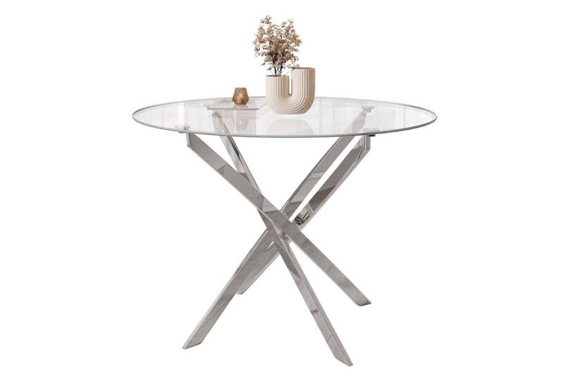 Lookway Esstisch CRISTAL 100 cm Runder Esstisch mit Glasplatte, Durchmesser Ø 100 cm von Lookway