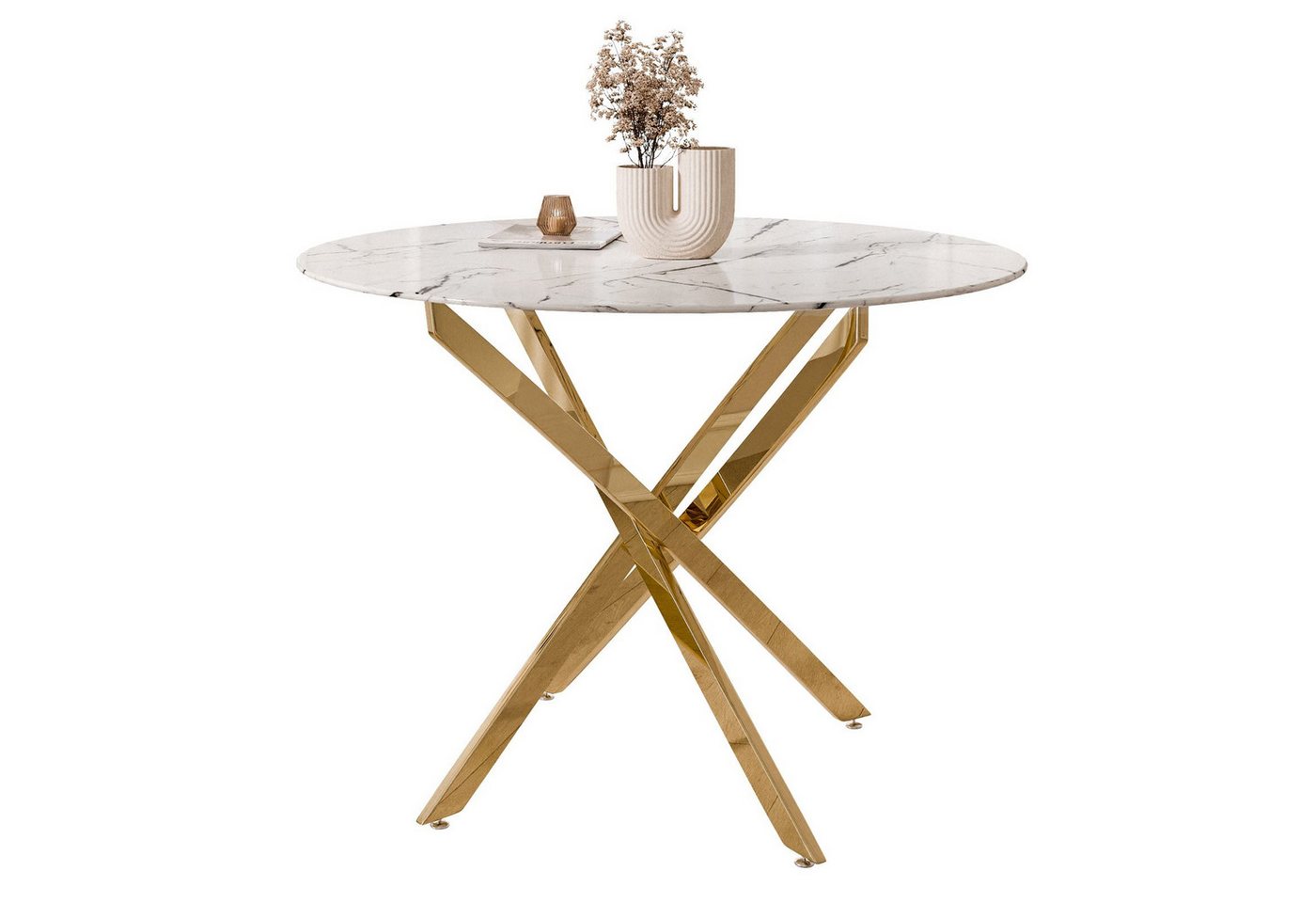 Lookway Esstisch CRISTAL II 100 cm Runder Esstisch mit Glasplatte, Durchmesser Ø 100 cm Lookway Esstisch CRISTAL II 100 cm Runder Esstisch mit Glasplatte, Durchmesser Ø 100 cm von Lookway