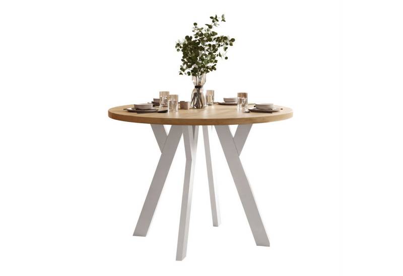 Lookway Esstisch VOLTA LOFT Runder ausziehbarer Tisch (1x Tisch), Durchmesser: Ø 100 cm von Lookway