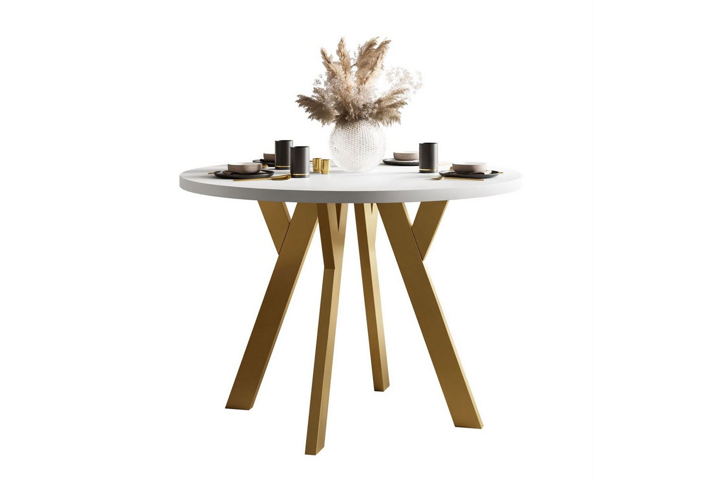 Lookway Esstisch VOLTA MATT Runder ausziehbarer Tisch (1x Tisch), Durchmesser: Ø 100 cm von Lookway