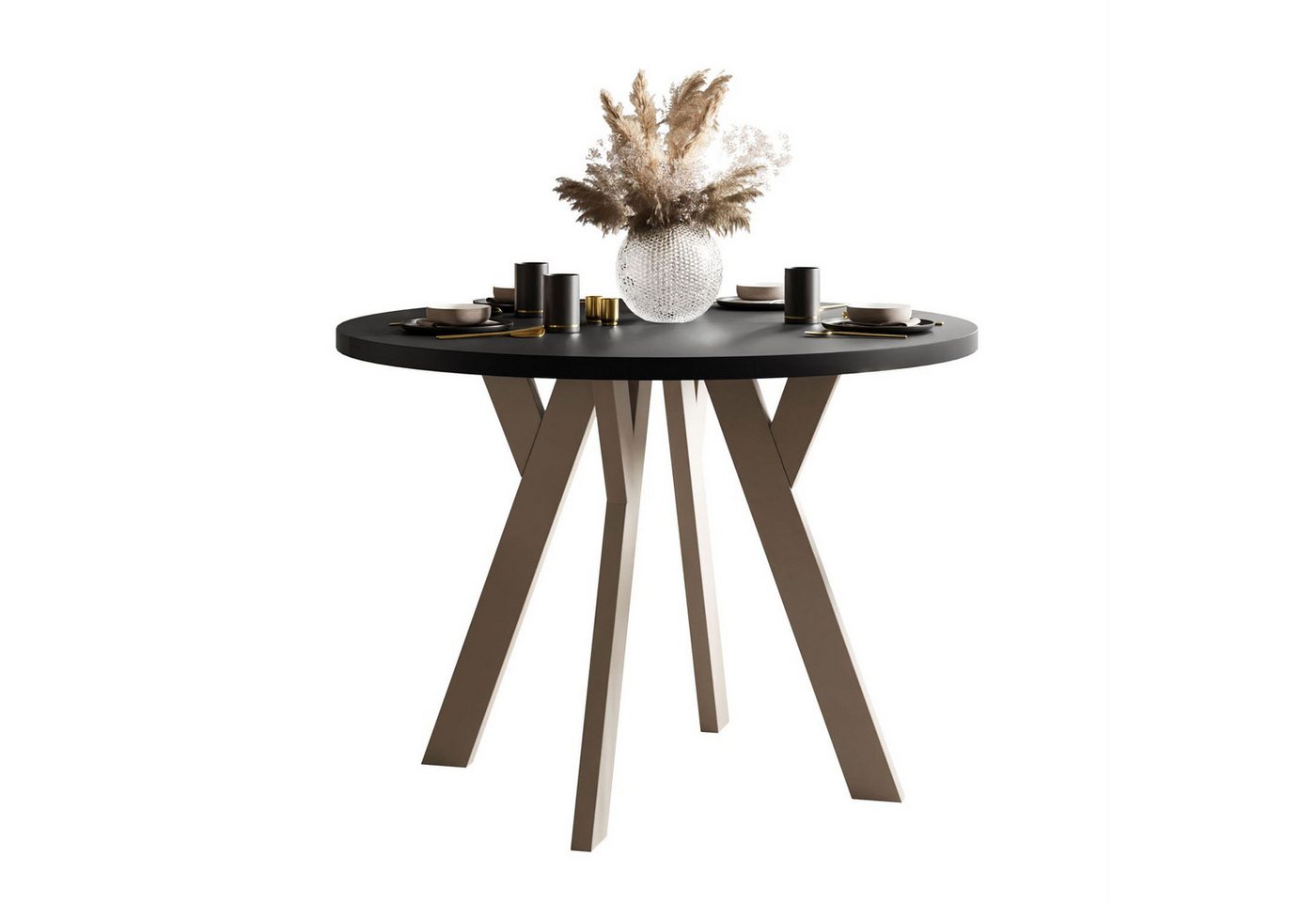 Lookway Esstisch VOLTA MATT Runder ausziehbarer Tisch (1x Tisch), Durchmesser: Ø 100 cm von Lookway