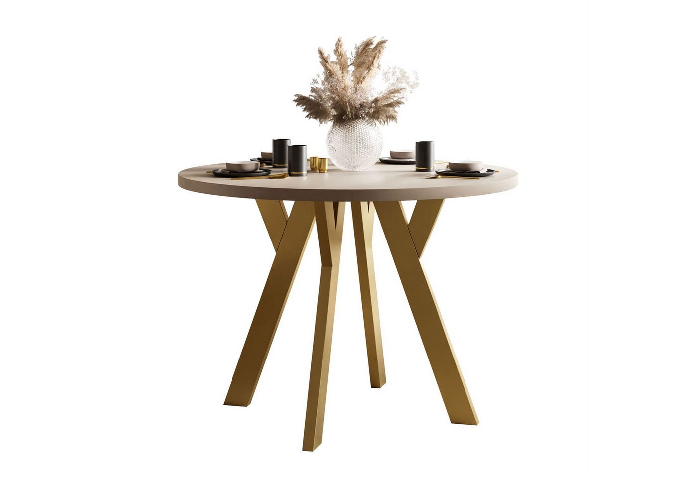 Lookway Esstisch VOLTA MATT Runder ausziehbarer Tisch (1x Tisch), Durchmesser: Ø 100 cm von Lookway