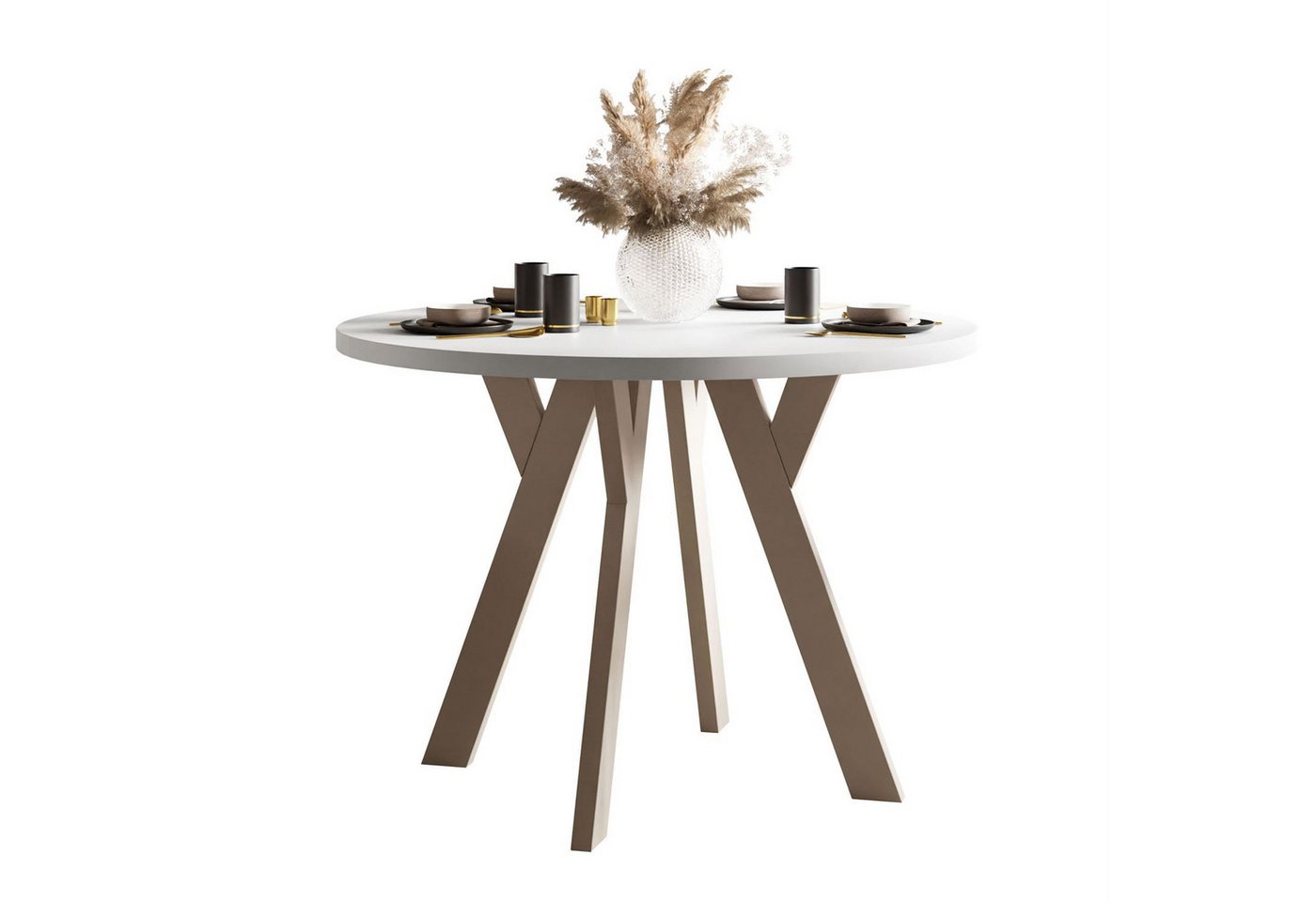Lookway Esstisch VOLTA MATT Runder ausziehbarer Tisch (1x Tisch), Durchmesser: Ø 100 cm von Lookway