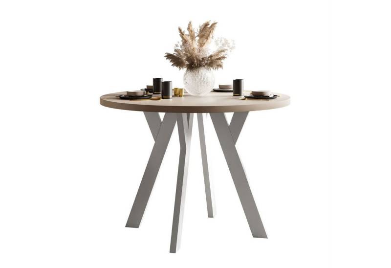 Lookway Esstisch VOLTA MATT Runder ausziehbarer Tisch (1x Tisch), Durchmesser: Ø 100 cm von Lookway