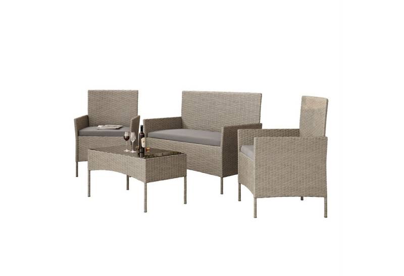 Lookway Garten-Essgruppe PERGOLA Rattanmöbel-Set für Terrasse und Garten von Lookway