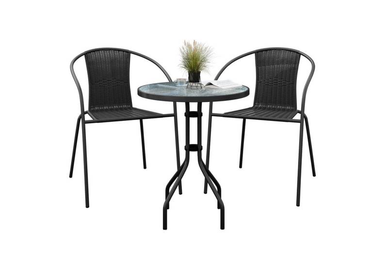Lookway Garten-Essgruppe SIDE Gartenmöbel-Set aus Polyrattan von Lookway