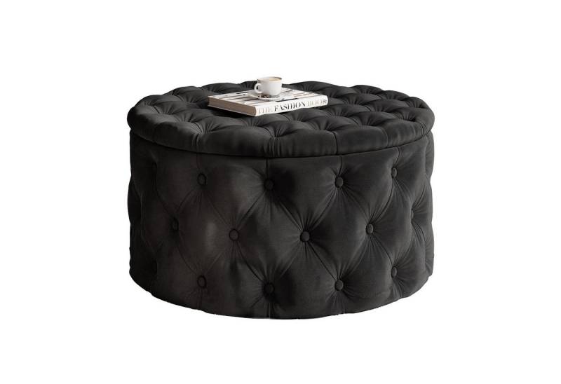 Lookway Hocker CHESTERFIELD runder gesteppter mit Staufach (1x Hocker), Durchmesser: ø70 cm von Lookway