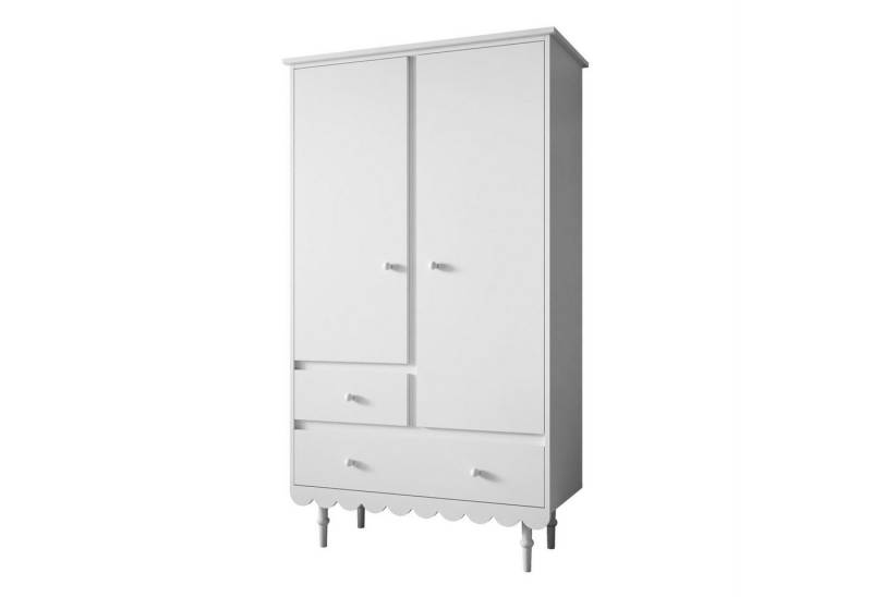 Lookway Kinderkleiderschrank BABUSHKA Zweitüriger Kleiderschrank mit Schubladen (1x Schrank) von Lookway