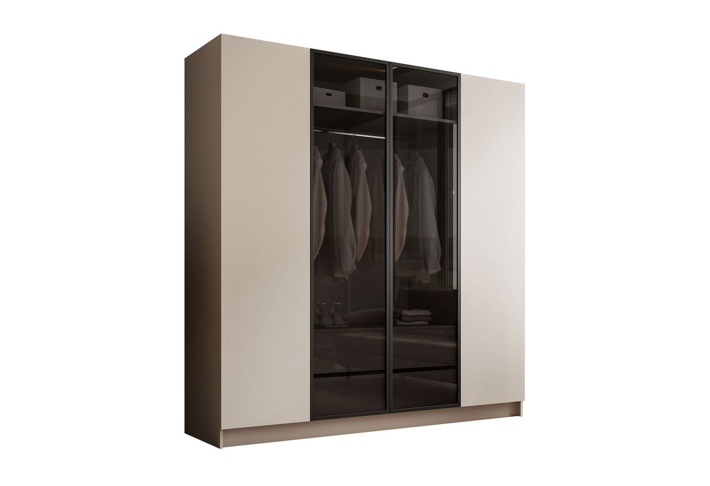 Lookway Kleiderschrank ATRIUM Vier­türiger Schrank mit Glasfront von Lookway