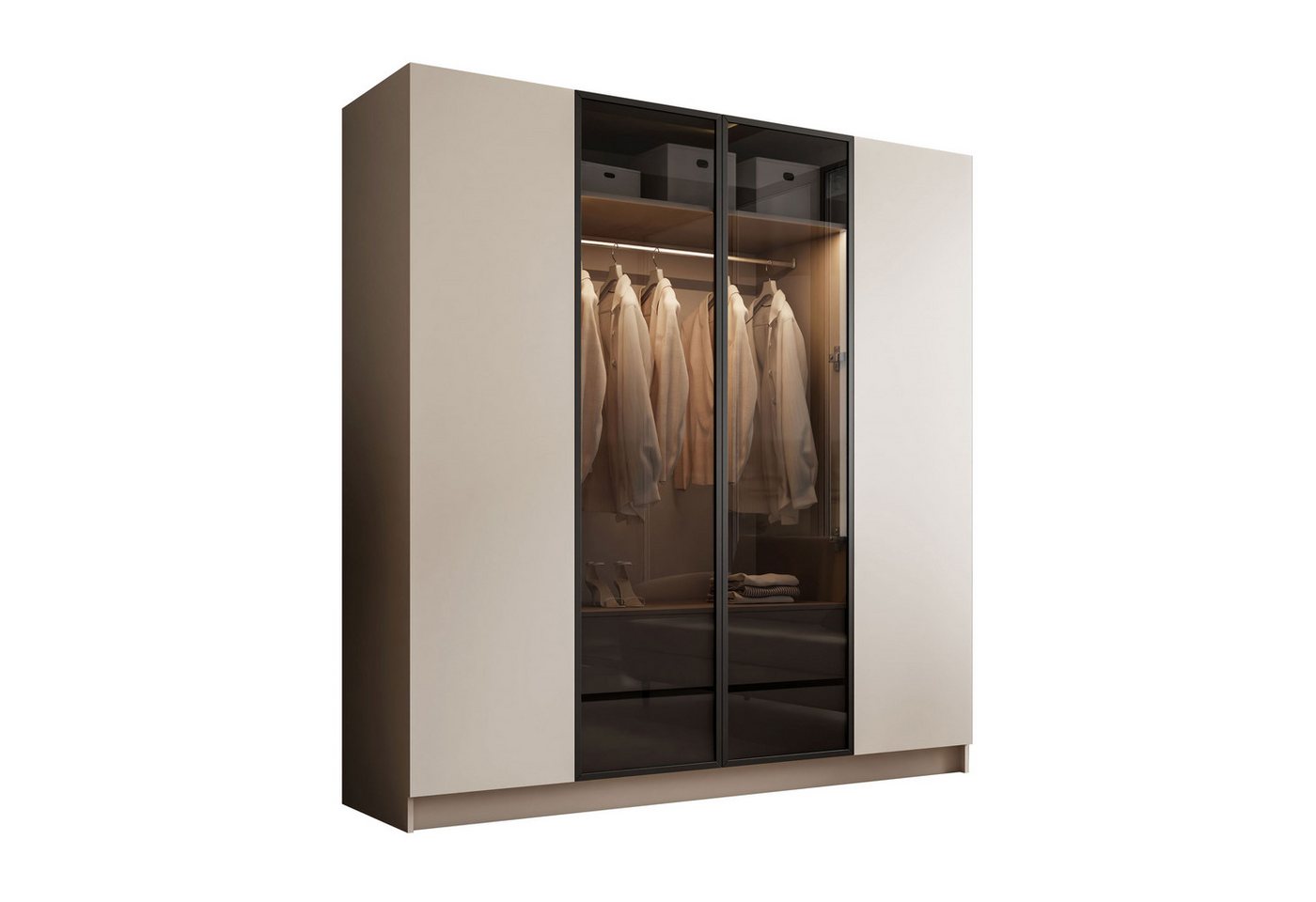 Lookway Kleiderschrank ATRIUM Vier­türiger Schrank mit Glasfront von Lookway