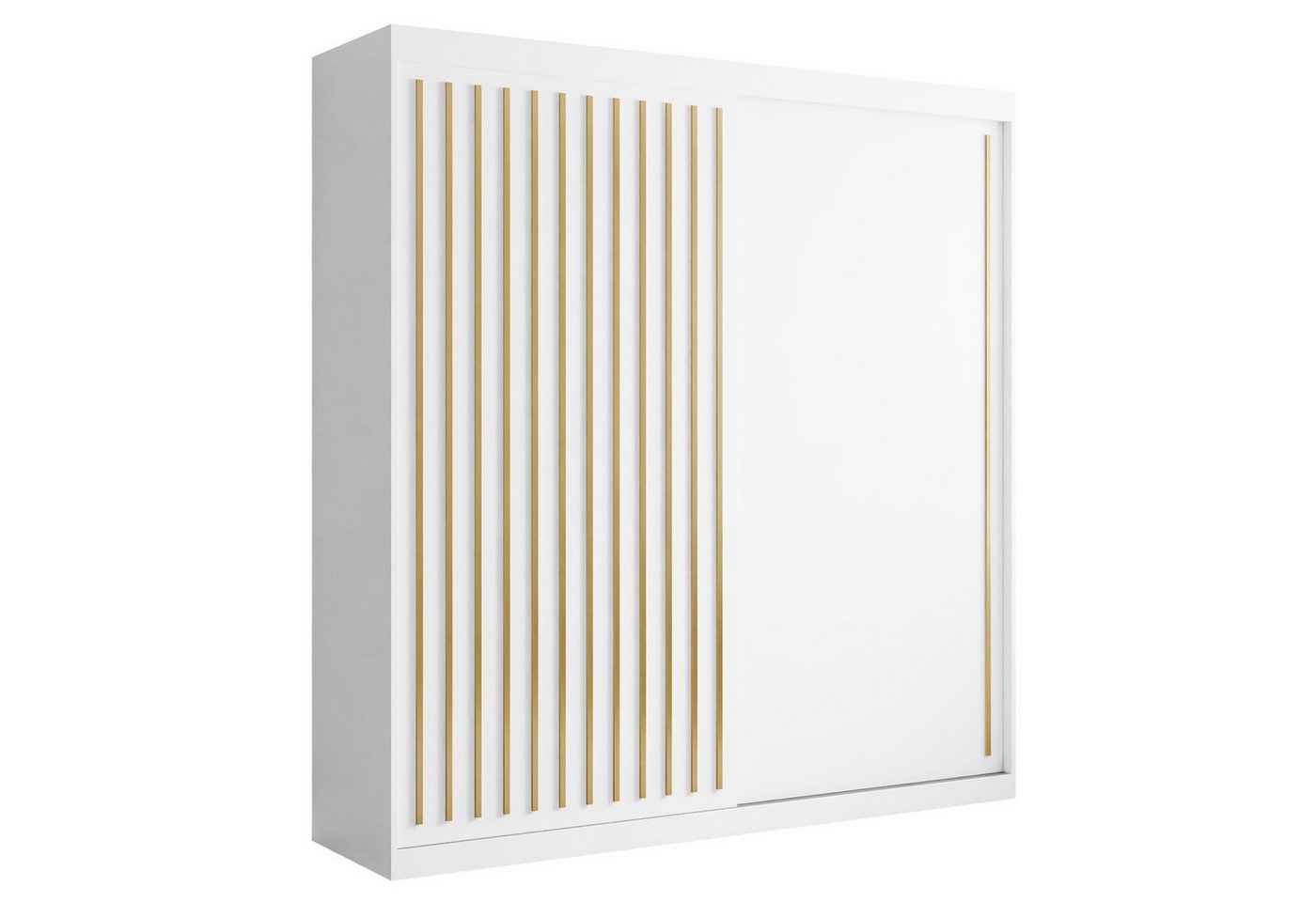 Lookway Kleiderschrank AURIS 200 cm Moderner Schiebetürenschrank mit Goldstreifen Breite: 200 cm Lookway Kleiderschrank AURIS 200 cm Moderner Schiebetürenschrank mit Goldstreifen Breite: 200 cm von Lookway