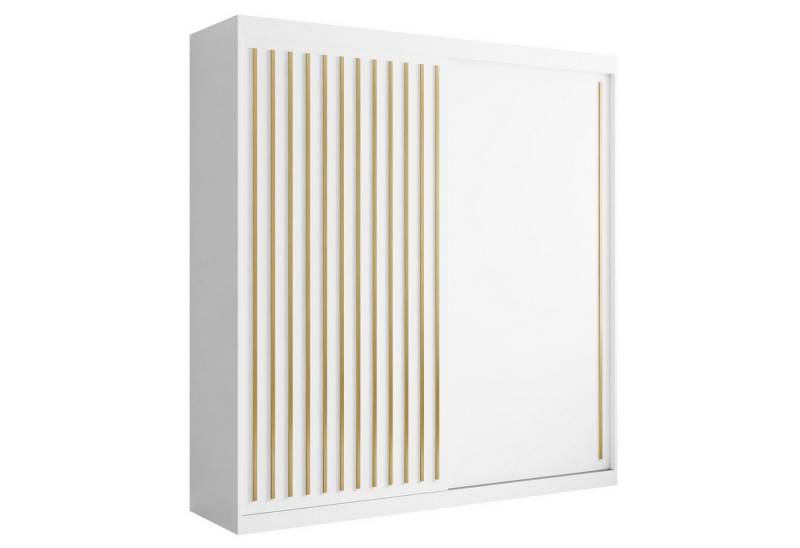 Lookway Kleiderschrank AURIS 200 cm Moderner Schiebetürenschrank mit Goldstreifen Breite: 200 cm von Lookway