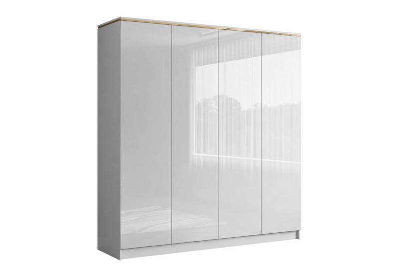 Lookway Kleiderschrank AURORA 4D in Weiß hochglanz von Lookway
