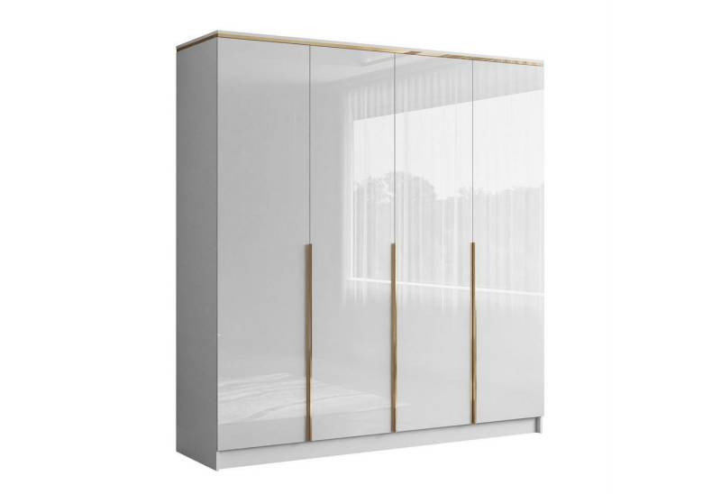 Lookway Kleiderschrank AURORA 4D in Weiß hochglanz von Lookway