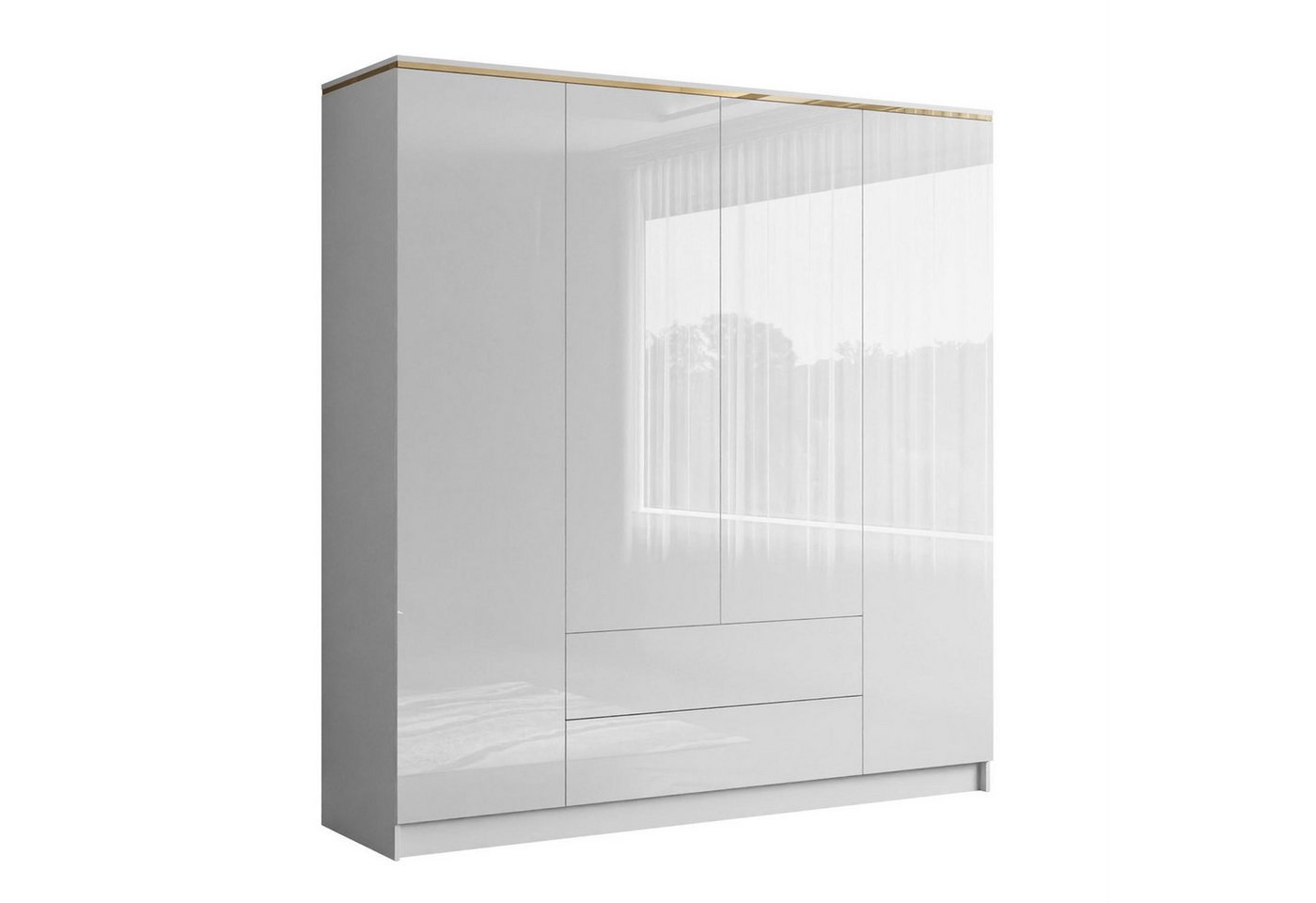 Lookway Kleiderschrank AURORA 4D2S in Weiß hochglanz mit Schubleden Breite: 200 cm Lookway Kleiderschrank AURORA 4D2S in Weiß hochglanz mit Schubleden Breite: 200 cm von Lookway