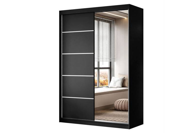 Lookway Kleiderschrank CAMARO II PLUS 150 cm mit Spiegel Schiebetürenschrank von Lookway