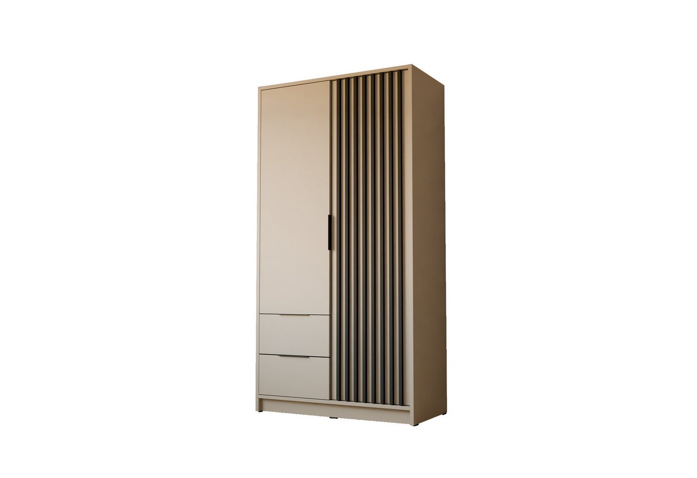 Lookway Kleiderschrank NELA 105 cm Zweittüriger Schrank mit Lamellen Breite: 105 cm von Lookway