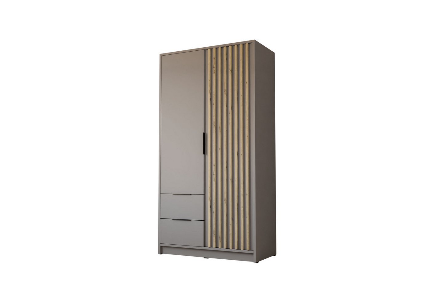 Lookway Kleiderschrank NELA 105 cm Zweittüriger Schrank mit Lamellen Breite: 105 cm von Lookway