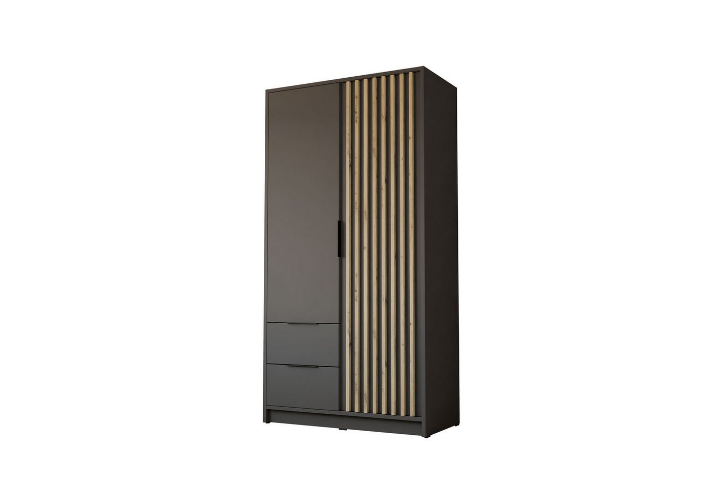 Lookway Kleiderschrank NELA 105 cm Zweittüriger Schrank mit Lamellen Breite: 105 cm von Lookway