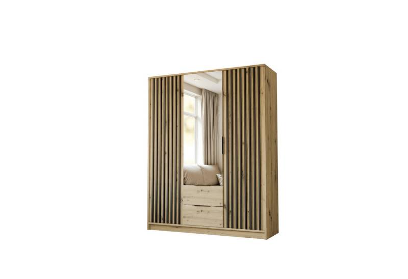 Lookway Kleiderschrank NELA 3D 155 cm Drehtürenschrank mit Lamellen Breite: 155 cm Lookway Kleiderschrank NELA 3D 155 cm Drehtürenschrank mit Lamellen Breite: 155 cm von Lookway