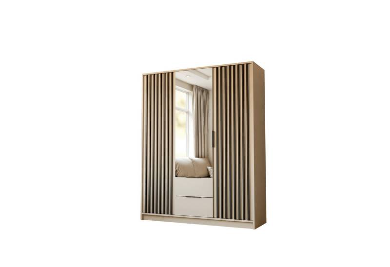 Lookway Kleiderschrank NELA 3D 155 cm Drehtürenschrank mit Lamellen Breite: 155 cm Lookway Kleiderschrank NELA 3D 155 cm Drehtürenschrank mit Lamellen Breite: 155 cm von Lookway