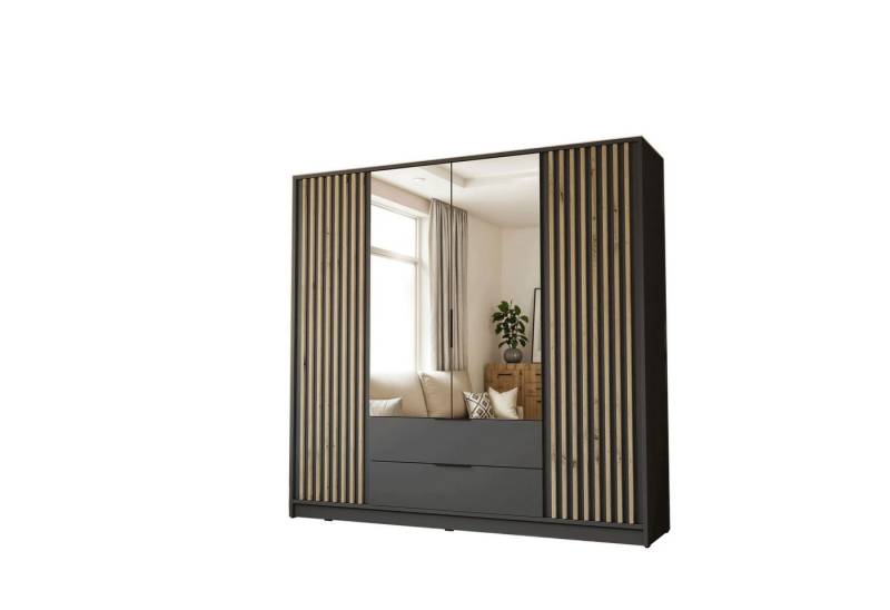 Lookway Kleiderschrank NELA 4D 206 cm Viertüriger Schrank mit Lamellen Breite: 206 cm Lookway Kleiderschrank NELA 4D 206 cm Viertüriger Schrank mit Lamellen Breite: 206 cm von Lookway