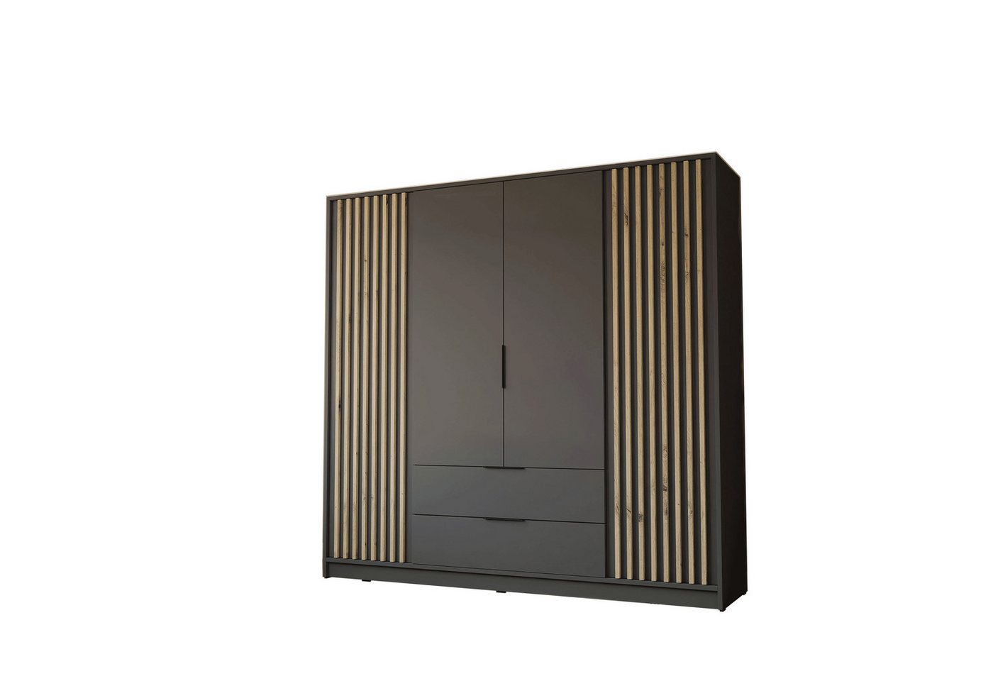 Lookway Kleiderschrank NELA 4D 206 cm Vier­türiger Schrank mit Lamellen Breite: 206 cm von Lookway