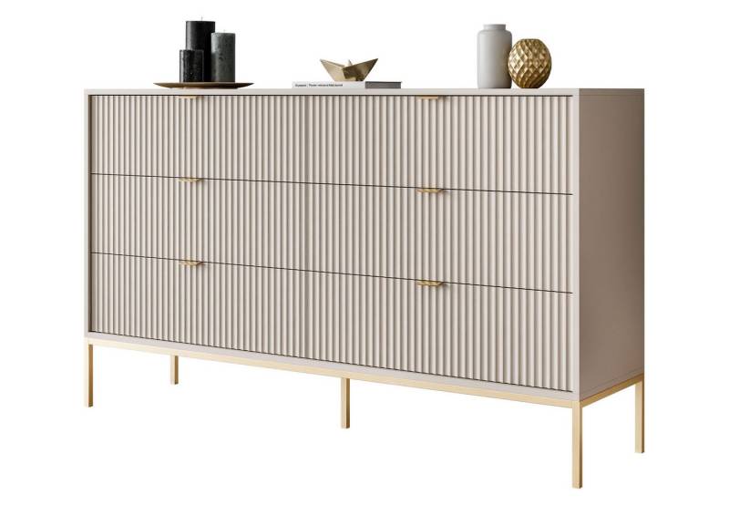 Lookway Kommode CORTADO GOLD KS154 mit Schubladen, Breite 154 cm von Lookway