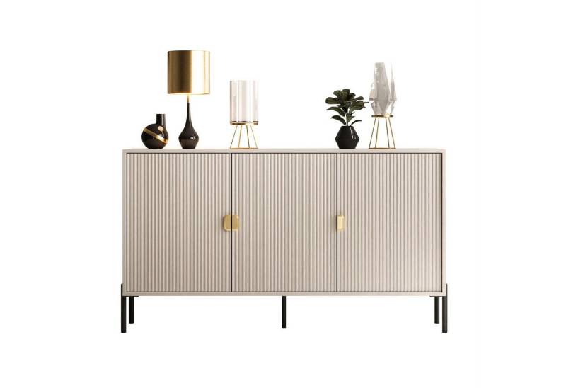 Lookway Kommode DALIA 3D Dreitürkommode mit Riffel-Front, Breite: 154 cm von Lookway