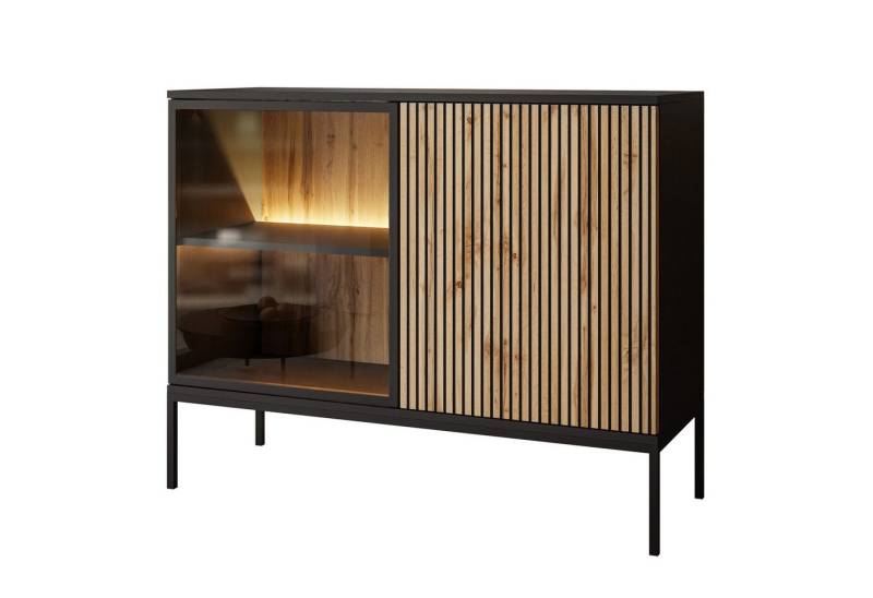 Lookway Kommode ECLIPSE K104 mit Beleuchtung Eiche schwarz wotan von Lookway