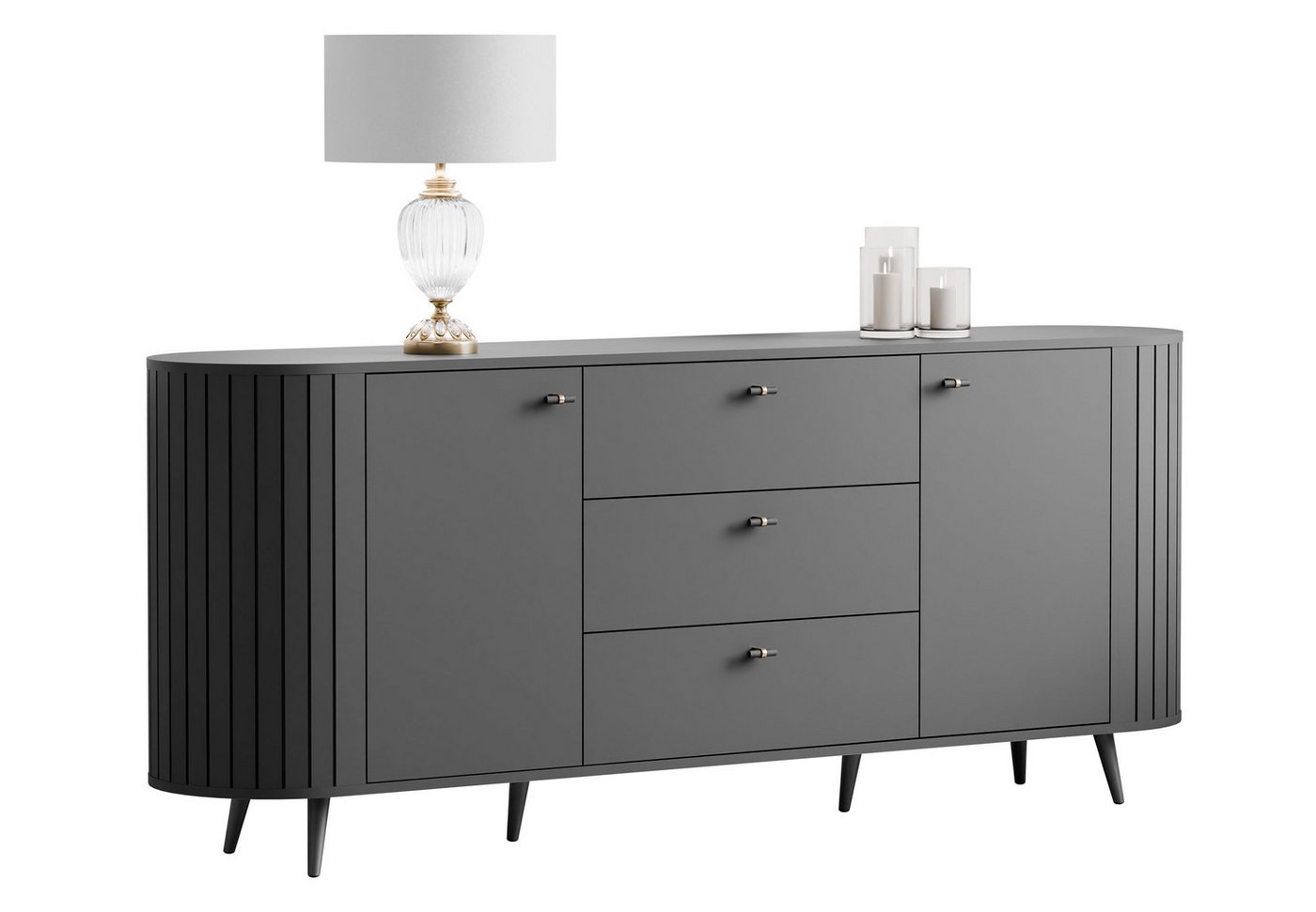 Lookway Kommode ELODIE II 2D3D mit gefrästen Fronten und Soft-Close-System, Breite: 190 cm von Lookway