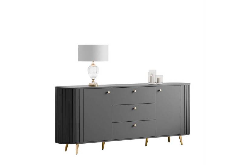 Lookway Kommode ELODIE II 2D3D mit gefrästen Fronten und Soft-Close-System, Breite: 190 cm von Lookway