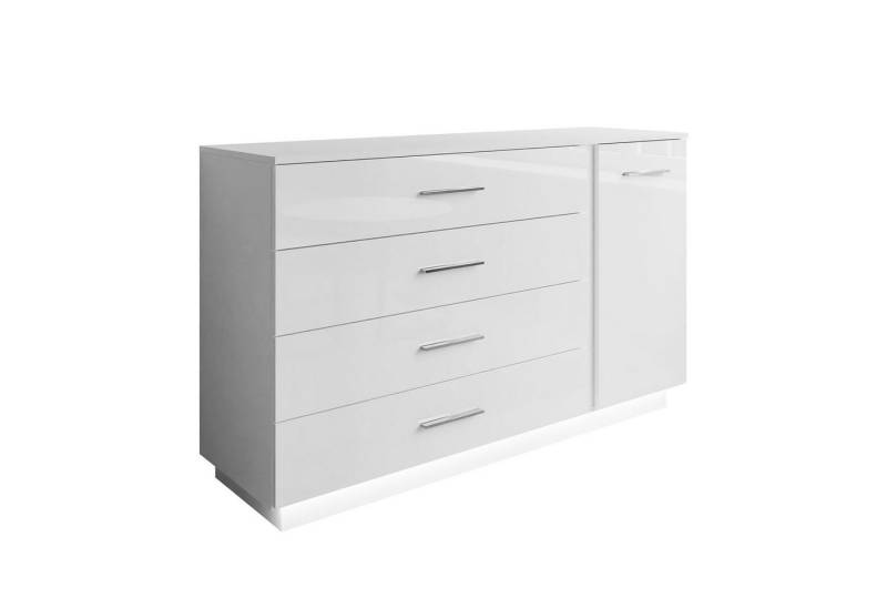 Lookway Kommode LINA II Weiß Hochglanz mit LED, Breite 138cm von Lookway