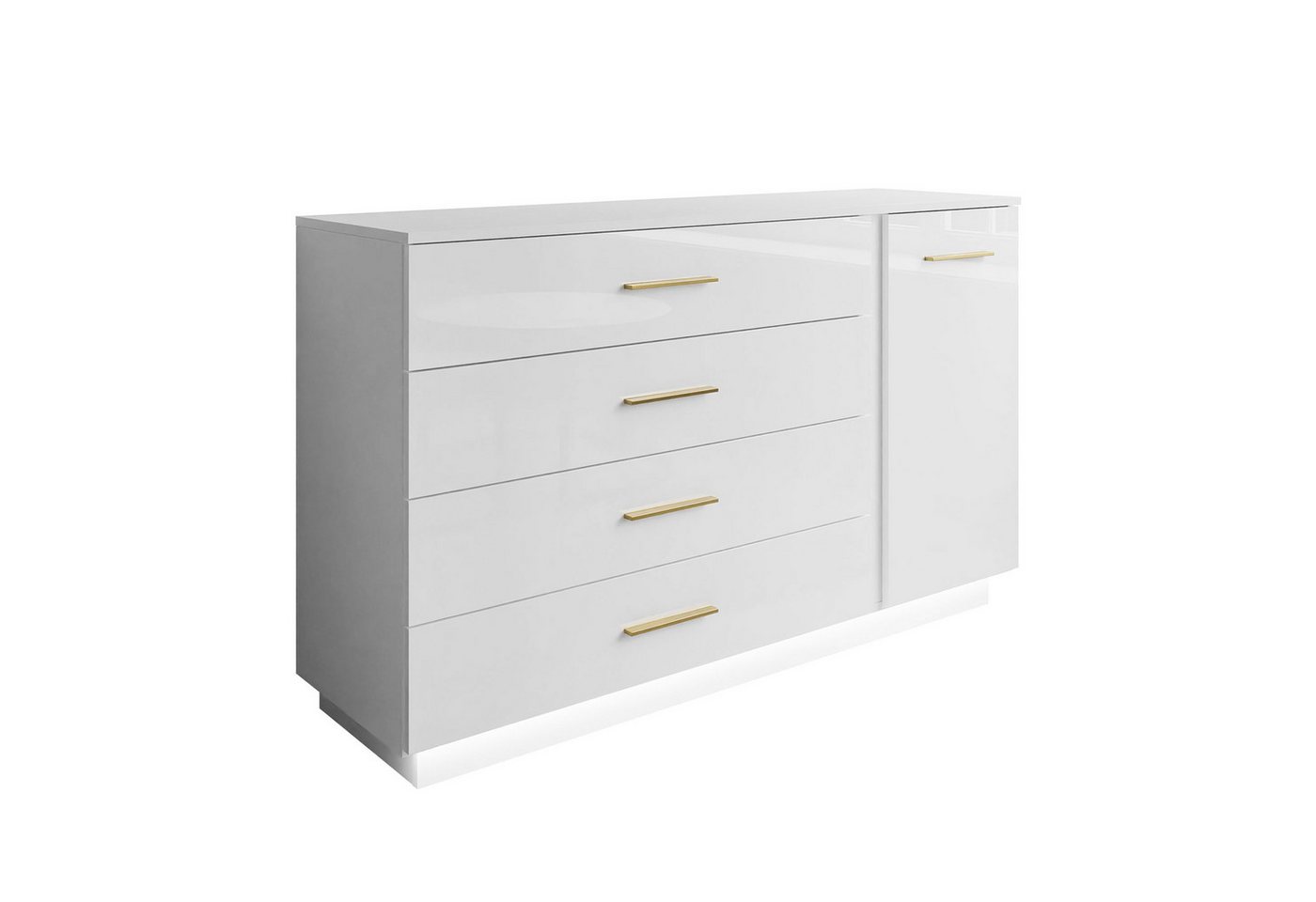 Lookway Kommode LINA II Weiß Hochglanz mit LED, Breite 138cm Lookway Kommode LINA II Weiß Hochglanz mit LED, Breite 138cm von Lookway