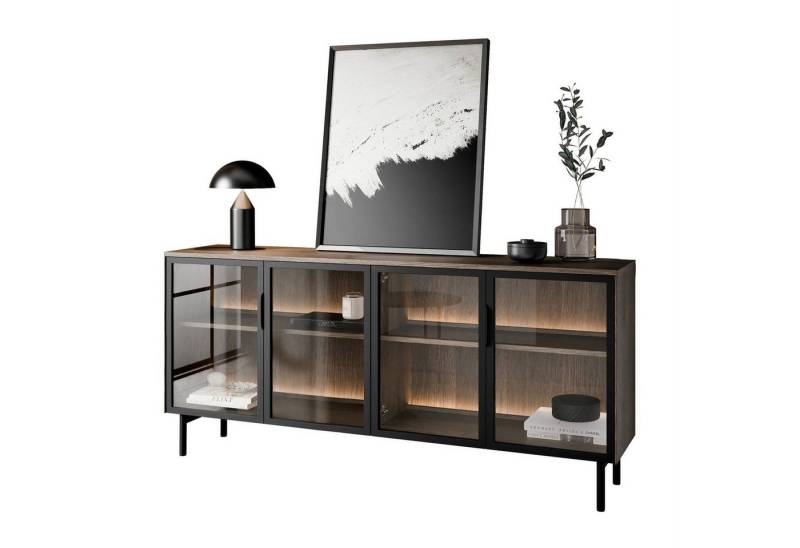 Lookway Kommode LINEA LOFT mit Glasfronten und LED-Beleuchtung von Lookway