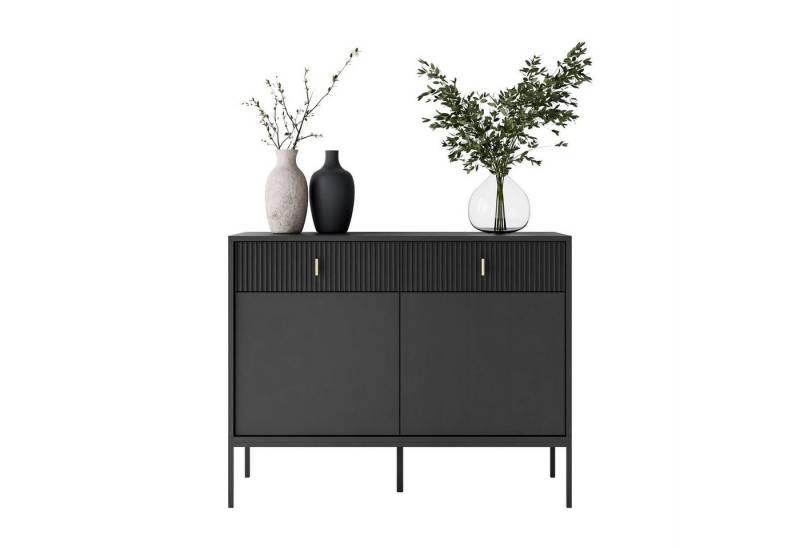 Lookway Kommode MIDNIGHT 2D2S mit zwei Schubladen auf Gestell von Lookway