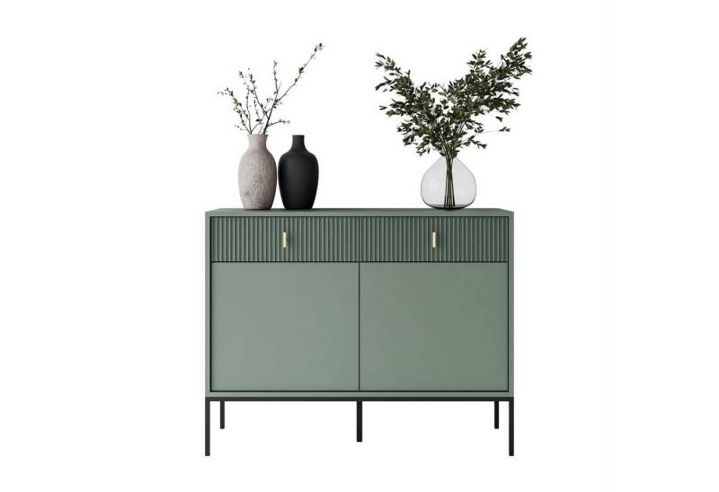 Lookway Kommode MIDNIGHT 2D2S mit zwei Schubladen auf Gestell von Lookway