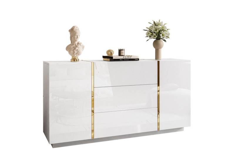 Lookway Kommode ONYX Moderne Hochglanz Sideboard mit 3 Schubladen von Lookway