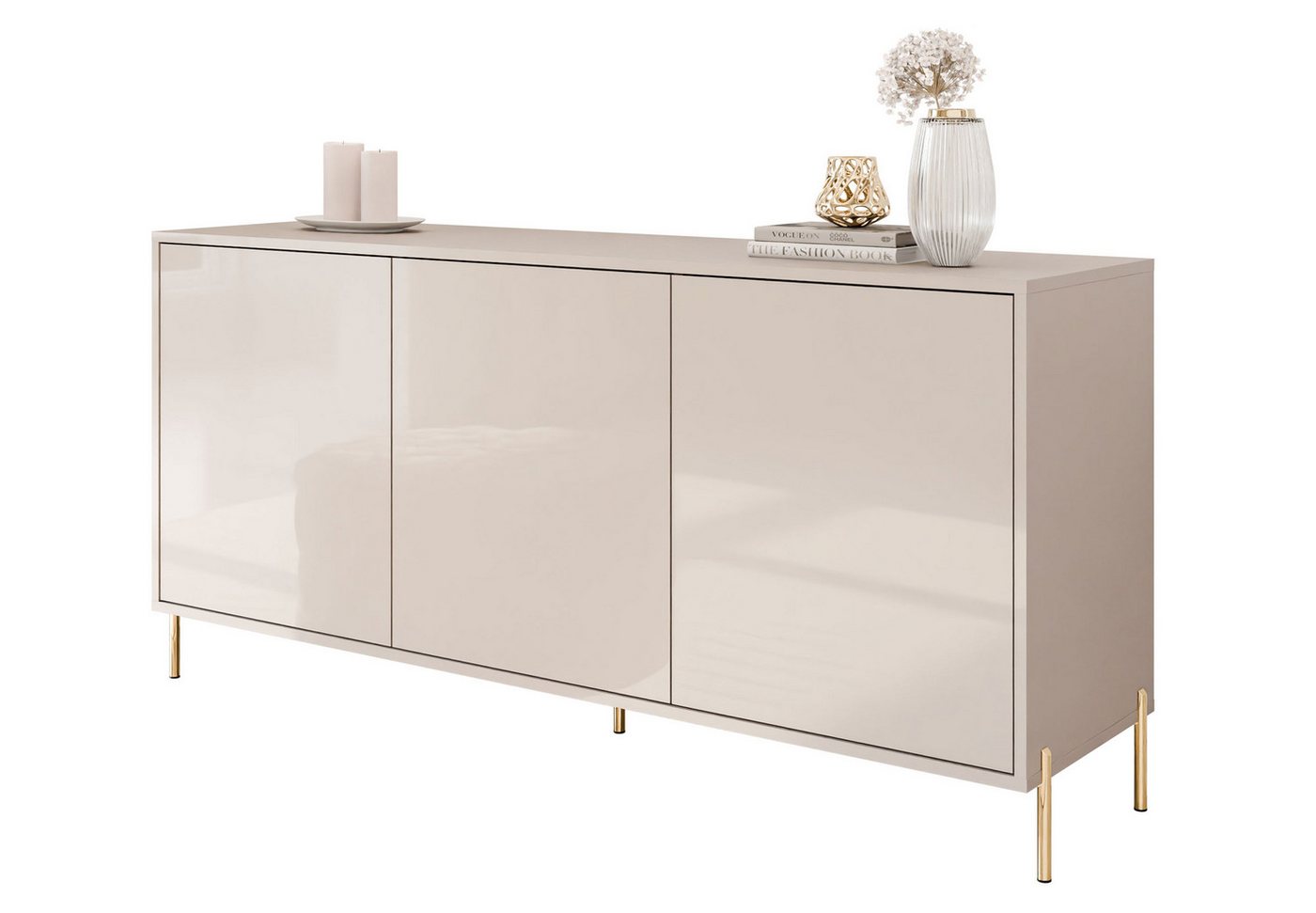 Lookway Kommode SANAYI Kaschmir auf Füßen – Hochglanzfronten und Push-to-Open Lookway Kommode SANAYI Kaschmir auf Füßen – Hochglanzfronten und Push-to-Open von Lookway