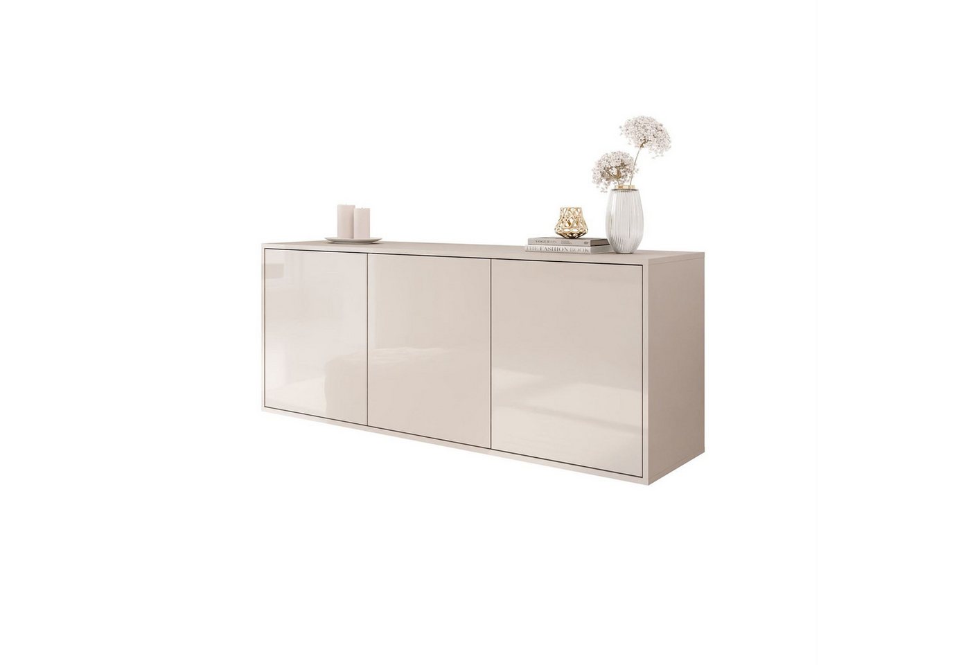 Lookway Kommode SANAYI in Kaschmir mit Hochglanzfronten und Push-to-Open von Lookway