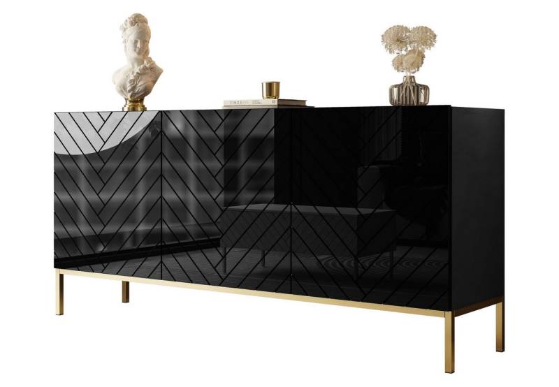 Lookway Kommode SANTILE auf goldenen Beinen Hochglanz Lookway Kommode SANTILE auf goldenen Beinen Hochglanz von Lookway