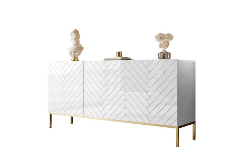 Lookway Kommode SANTILE auf goldenen Beinen Hochglanz von Lookway